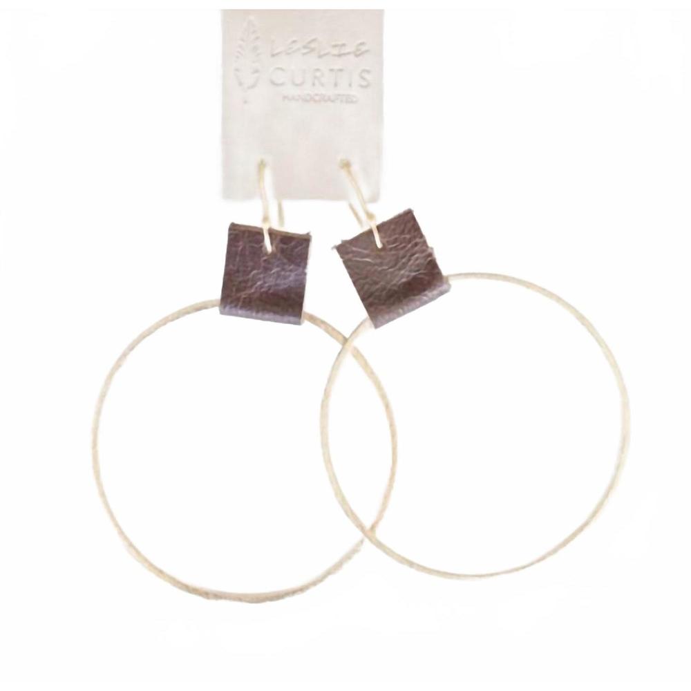 NEW LESLIE CURTIS women's round earrings in gold